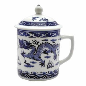 Classic Chinese Ming Dragon Mug (Blue & White)