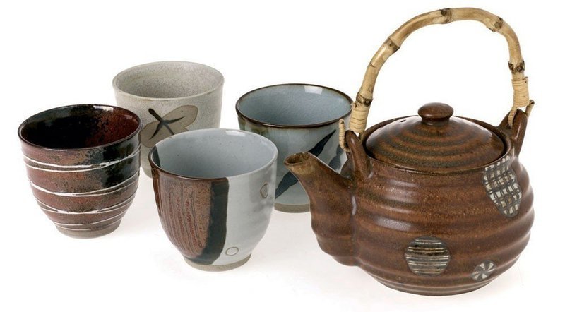Five Piece Tea Set (Brown)