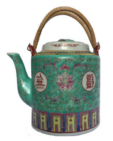 ​Chinese Rose Familia Teapot LG (Green)