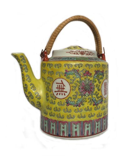 ​Chinese Rose Familia Ceramic Teapot LG (Yellow)
