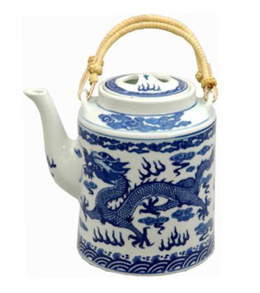 Classic Chinese Ming Dragon Tea Pot (Blue & White)