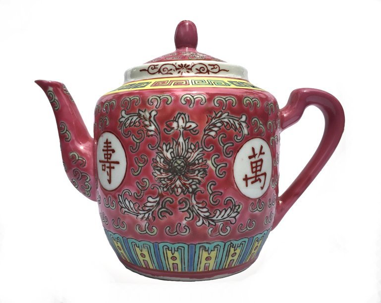 ​Chinese Rose Familia Teapot Medium (Red)
