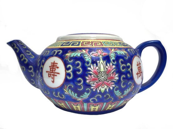​Chinese Rose Familia Teapot SM (Blue)