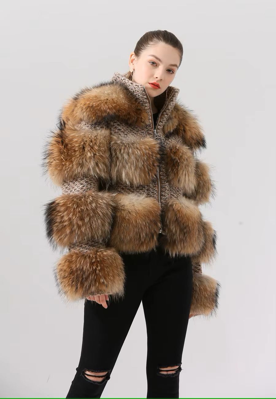 Real Raccoon Fur Coat