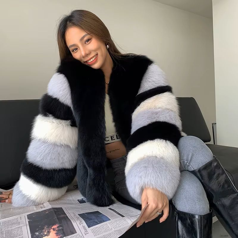 Fox Fur Coat Luxury New Real Fox Fur Women's Coats Fox Fur Coat Luxury New Real Fox Fur Women's Coats