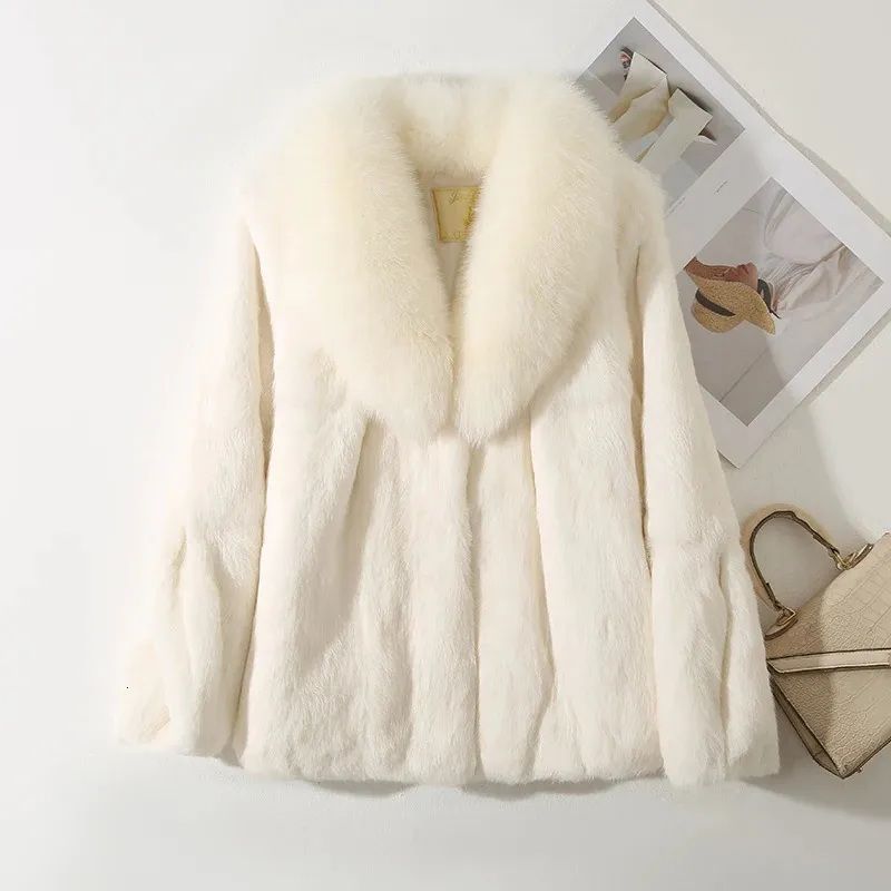 Rabbit Coat withe Fox Fur Collar Rabbit Coat withe Fox Fur Collar