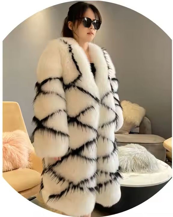 Customized Natural Full Skin Luxury Fox Fur Coat