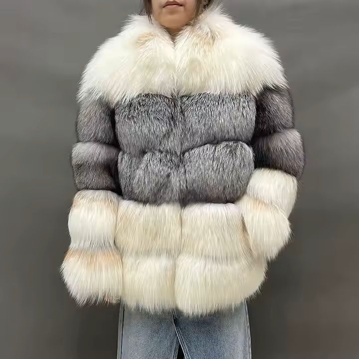 Luxury Fox Grey and White womans coats