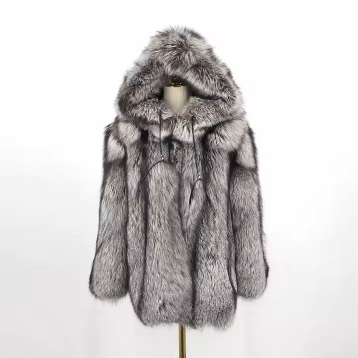 Thicker Silver Fox Mens Fur Coats