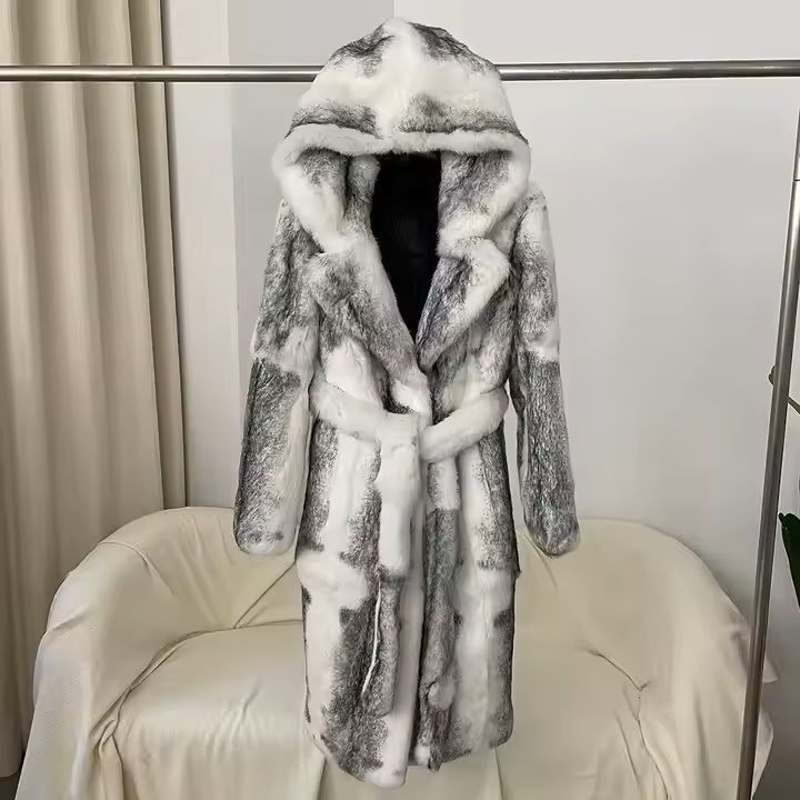 Unique Ladies Rabbit Fur Coat