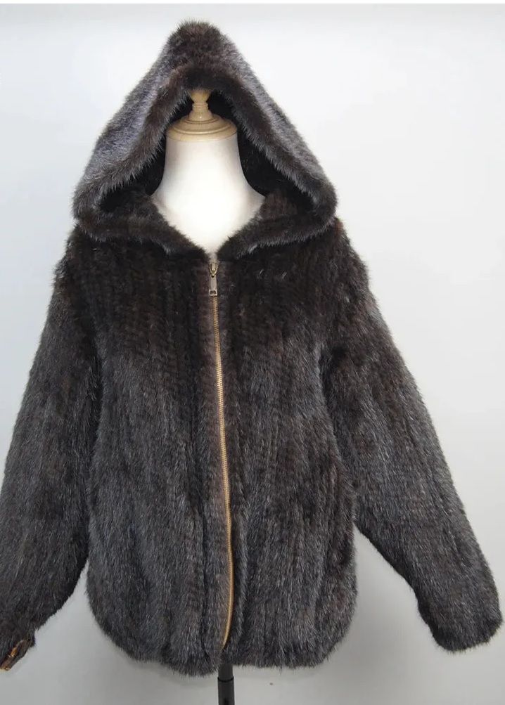 Womens Genuine Mink Fur Jacket Coat Winter Warm Fashion Casual Real Fur Coat Lady Warm Soft Knitted Mink Fur Outwear