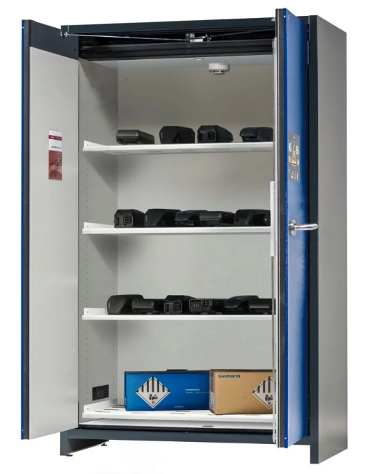asecos lithium-ion battery storage cabinet, SafeStore Core, 4 shelves, W 1200 mm