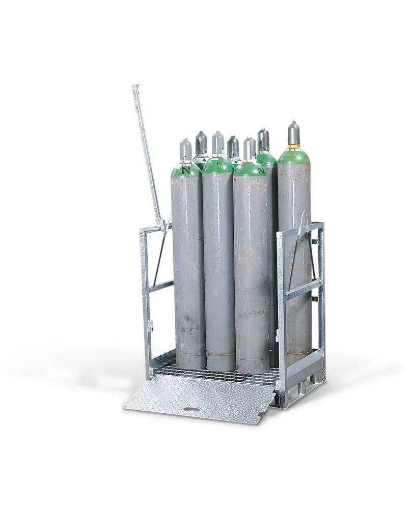 Steel gas cylinder pallet, for 12 gas cylinders with max. Ø: 230 mm