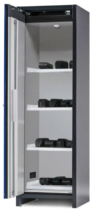 asecos lithium-ion battery storage cabinet, SafeStore Core, 4 shelves, W 600 mm