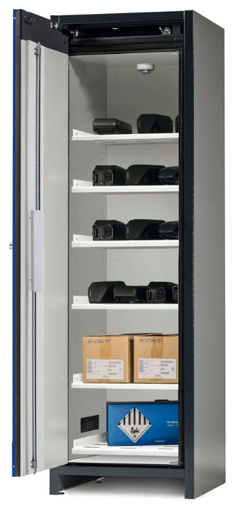 asecos lithium-ion battery storage cabinet, SafeStore Core, 6 shelves, W 600 mm