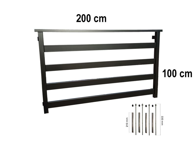 Balustrada francuska okienna 200 cm okno 170 cm BF01RAL