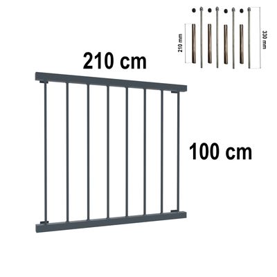 Aluminiowy Balkon Francuski BF14ALU 210 cm okno 180 cm