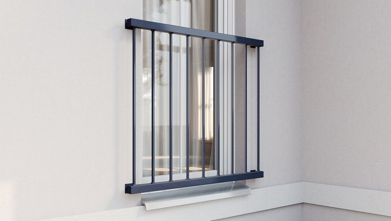 Aluminiowy Balkon Francuski BF14ALU 130 cm okno 100 cm