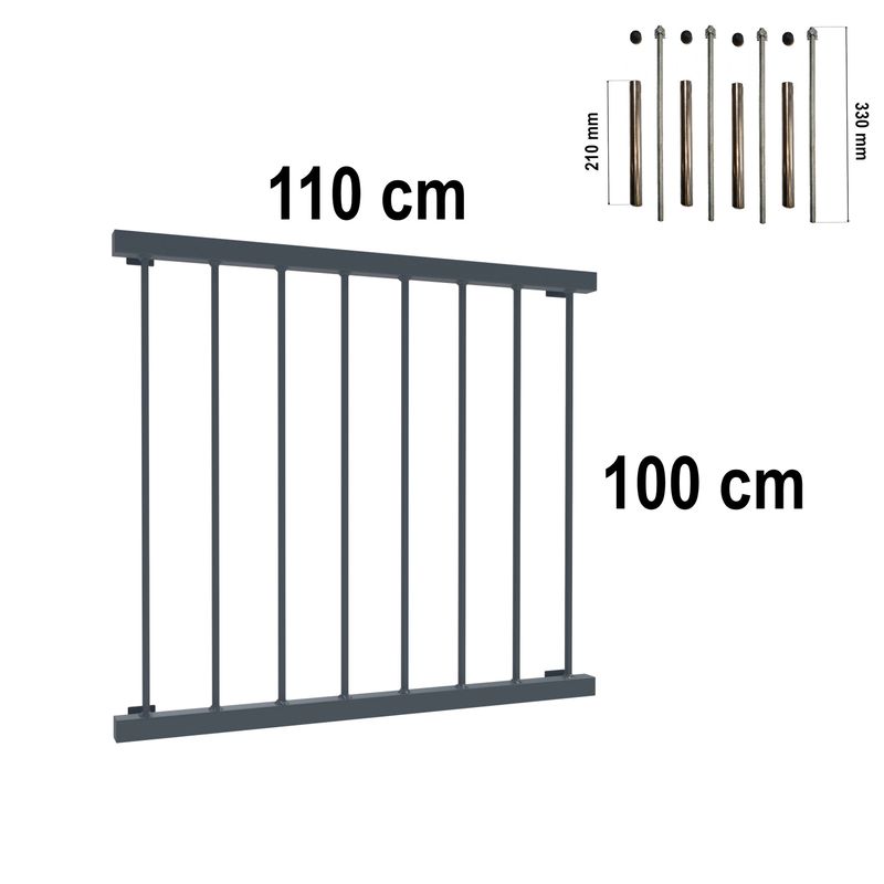 Aluminiowy Balkon Francuski BF14ALU 110 cm okno 80 cm