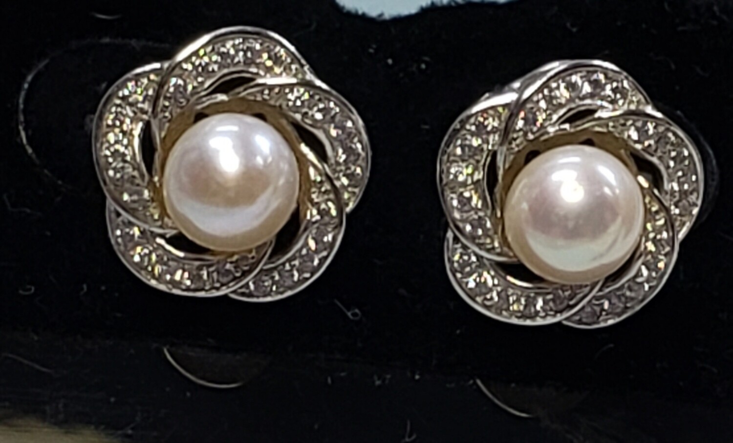 Set Cz circle SS earring setting