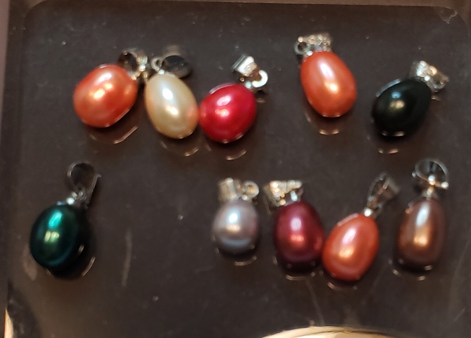 Oval pearl dangle sterling