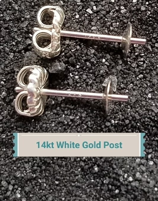 14kt WG Post Earrings with SS backs