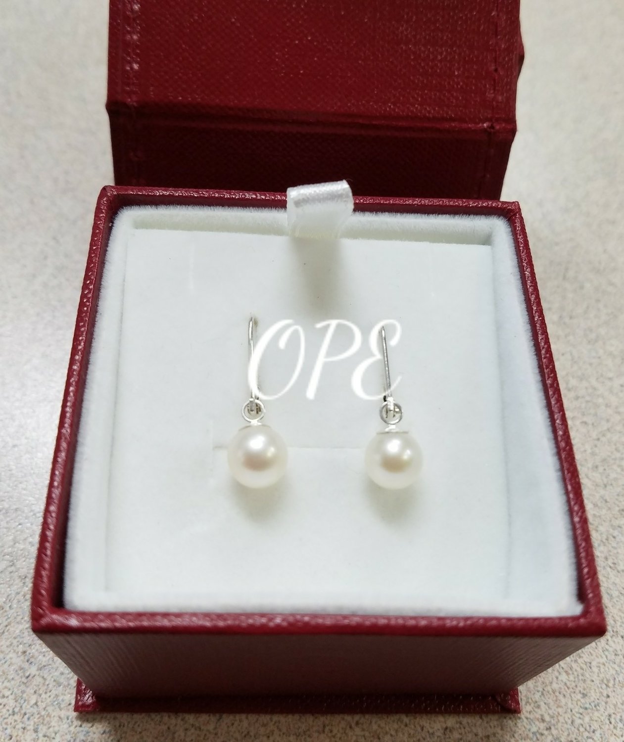Sterling Silver White Leverback Dangles