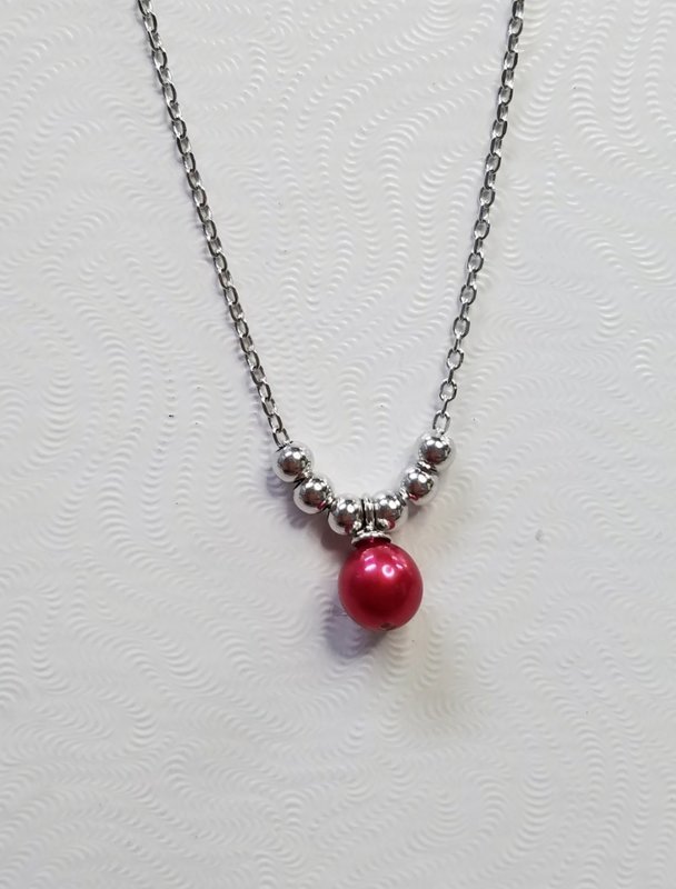 18in pearl dangle bead necklace 