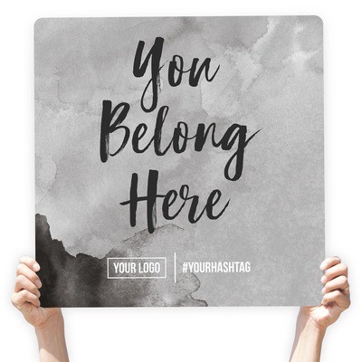 Watercolor Greeting Sign - &quot;You Belong Here&quot; (Gray)