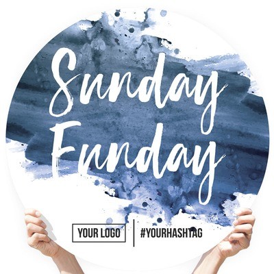 Watercolor Greeting Sign - &quot;Sunday Funday&quot; (Navy)