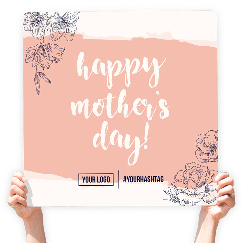 Mother&#39;s Day Greeting Sign - &quot;Happy Mother&#39;s Day&quot; (Coral), Select Your Size: 22” X 22”