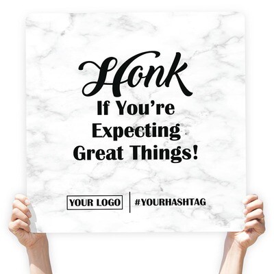 Marble Greeting Sign - "Honk If You're Expecting Great Things"