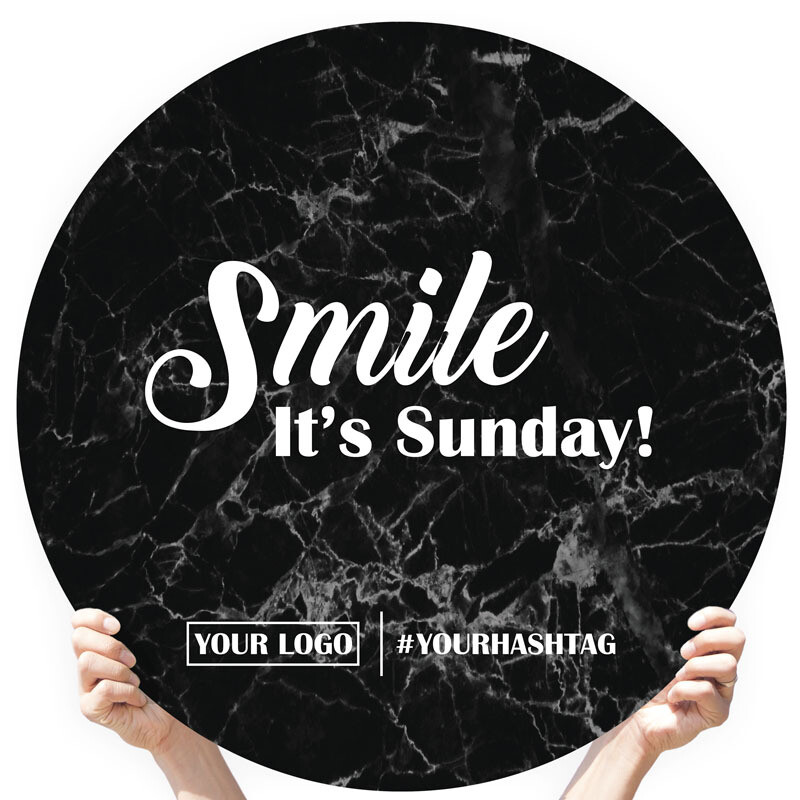Marble Greeting Sign - &quot;Smile It&#39;s Sunday!&quot;