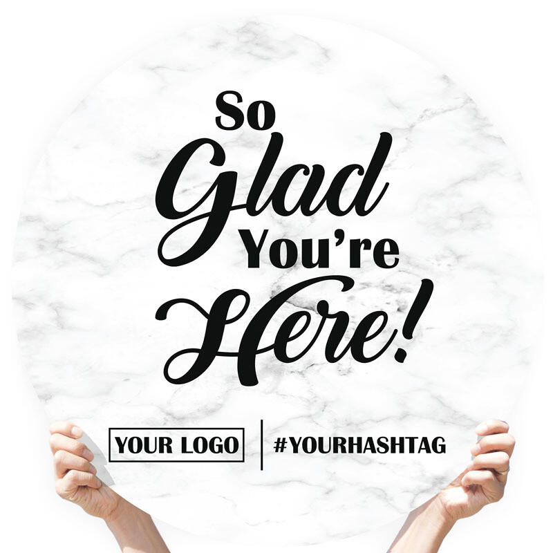 Marble Greeting Sign - &quot;So Glad You&#39;re Here!&quot;