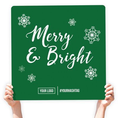 Christmas Greeting Sign - &quot;Merry &amp; Bright&quot;