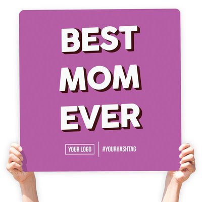 Mother's Day Greeting Sign - "Best Mom Ever" (Purple)
