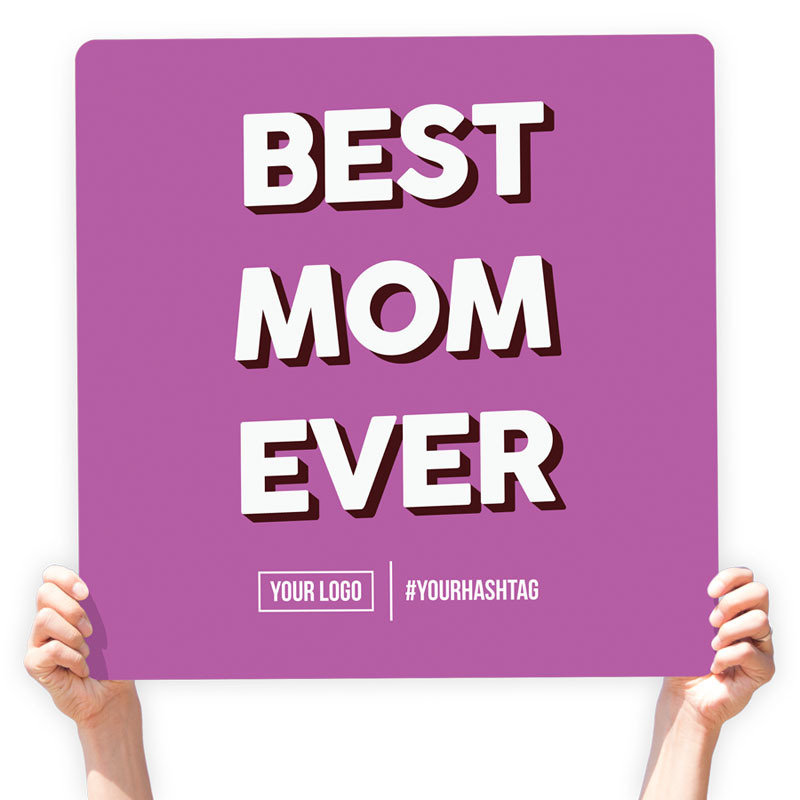 Mother&#39;s Day Greeting Sign - &quot;Best Mom Ever&quot; (Purple)