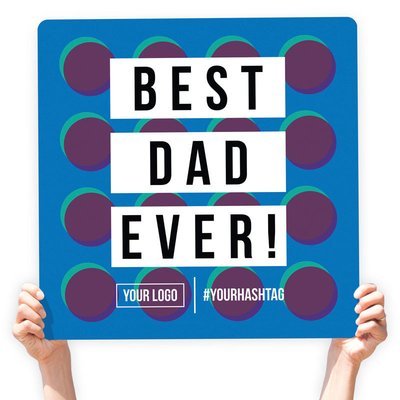 Father's Day Greeting Sign - "Best Dad Ever!" (Blue Circles)