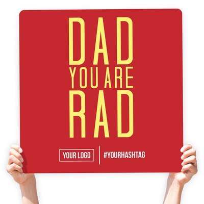 Father's Day Greeting Sign - "Dad You Are Rad" (Red)
