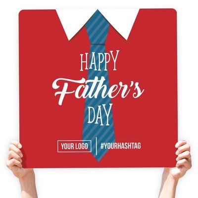 Father's Day Greeting Sign - "Happy Father's Day" (Red & Blue)