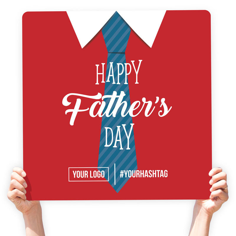 Father&#39;s Day Greeting Sign - &quot;Happy Father&#39;s Day&quot; (Red &amp; Blue)