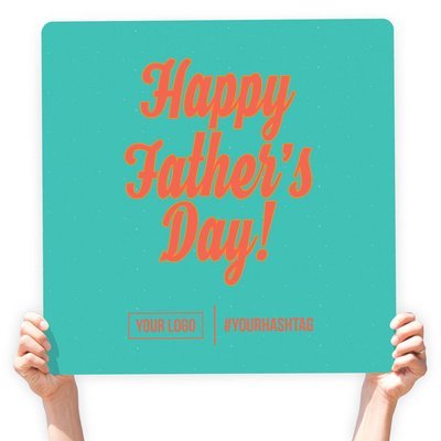 Father's Day Greeting Sign - "Happy Father's Day" (Turquoise)