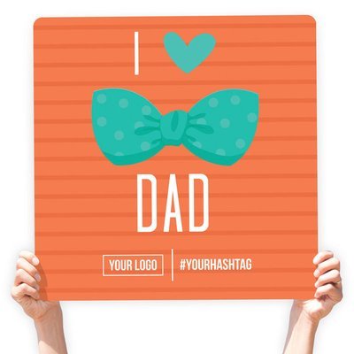 Father's Day Greeting Sign - "I ♥ Dad" (Orange)