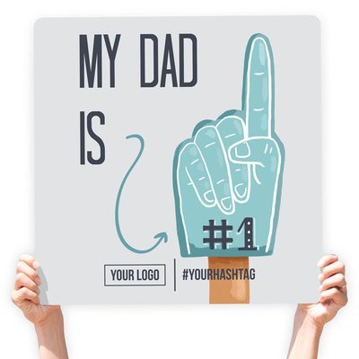 Father's Day Greeting Sign - "My Dad Is #1" (Light Gray)