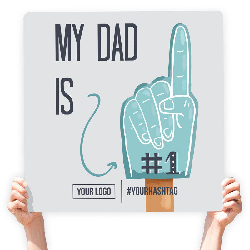 Father&#39;s Day Greeting Sign - &quot;My Dad Is #1&quot; (Light Gray)