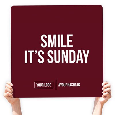 Fall Season Greeting Sign - &quot;Smile It&#39;s Sunday&quot;
