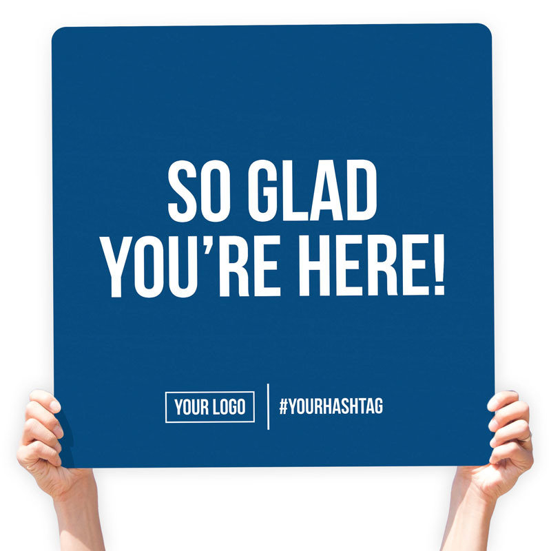 Fall Season Greeting Sign - &quot;So Glad You&#39;re Here!&quot;