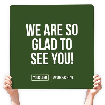 Fall Season Greeting Sign - &quot;We Are So Glad To See You!&quot;