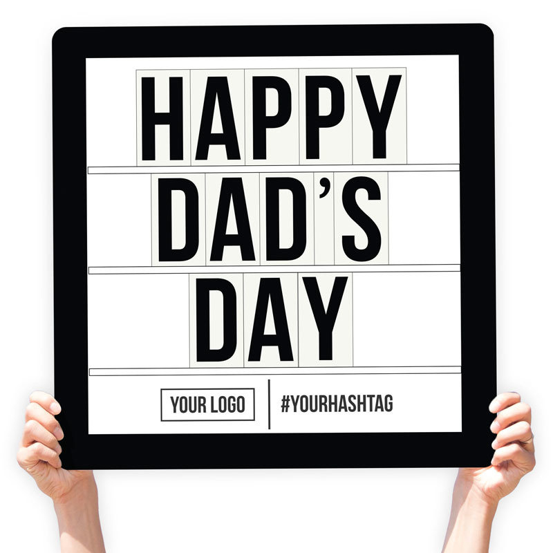 Father&#39;s Day Greeting Sign - &quot;Happy Dad&#39;s Day&quot; (Marquee), Select Your Size: 22” X 22”