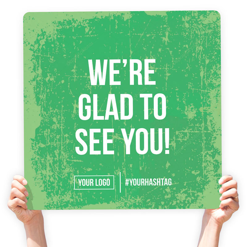 Fall Season Greeting Sign - &quot;We&#39;re Glad to See You!&quot;